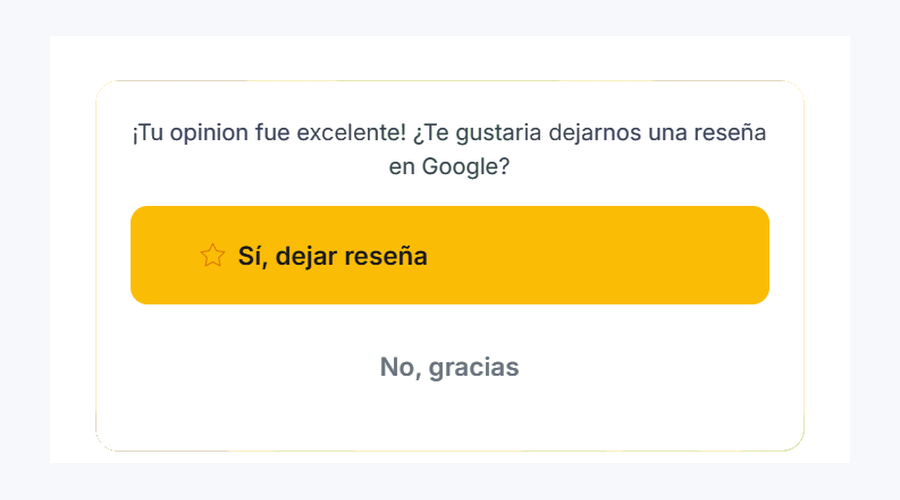 Invitación a dejar reseña en Google