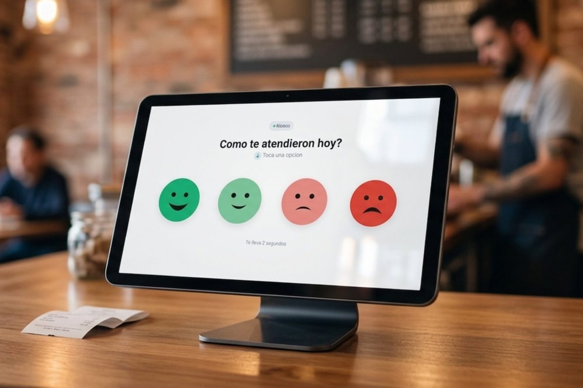 Tablet DeDiez en mostrador de café